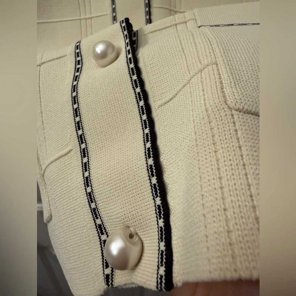Sandro Natural Lore Braided-trim Knitted Cardigan - Picture 6 of 13